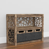 Thumbnail for Crystals Low Dresser 3 Drawers Side Table [3 SMALL BLACK BINS]