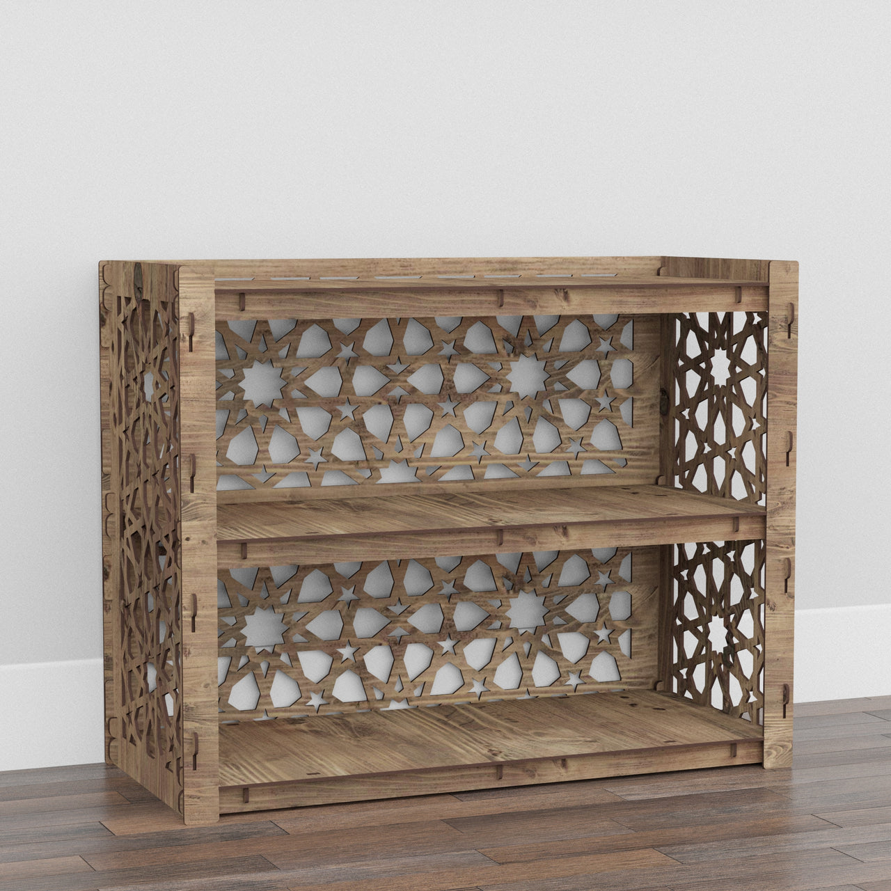 Arabic Low Dresser 3 Drawers Side Table [3 SMALL BLACK BINS]