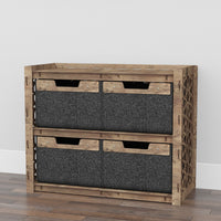 Thumbnail for Arabic Low Dresser 4 Drawers Side Table [4 LARGE BLACK BINS]