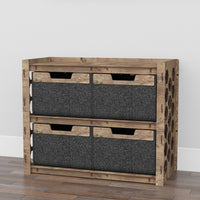 Thumbnail for Honeycomb Low Dresser 4 Drawers Side Table [4 LARGE BLACK BINS]