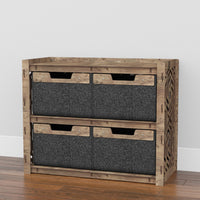 Thumbnail for Solar Low Dresser 4 Drawers Side Table [4 LARGE BLACK BINS]