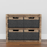 Thumbnail for Brickwall Low Dresser 4 Drawers Side Table [4 LARGE BLACK BINS]