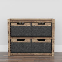 Thumbnail for Arabic Low Dresser 4 Drawers Side Table [4 LARGE BLACK BINS]