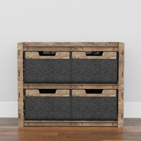 Thumbnail for Crystals Low Dresser 4 Drawers Side Table [4 LARGE BLACK BINS]