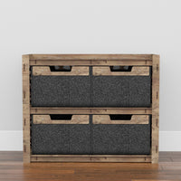 Thumbnail for Stones Low Dresser 4 Drawers Side Table [4 LARGE BLACK BINS]