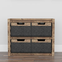 Thumbnail for Honeycomb Low Dresser 4 Drawers Side Table [4 LARGE BLACK BINS]