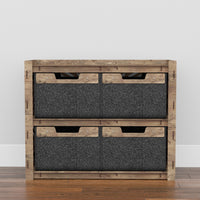 Thumbnail for Solar Low Dresser 4 Drawers Side Table [4 LARGE BLACK BINS]