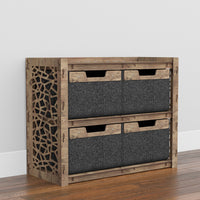 Thumbnail for Stones Low Dresser 4 Drawers Side Table [4 LARGE BLACK BINS]