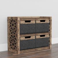 Thumbnail for Arabic Low Dresser 4 Drawers Side Table [4 LARGE BLACK BINS]