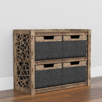 Thumbnail for Crystals Low Dresser 4 Drawers Side Table [4 LARGE BLACK BINS]