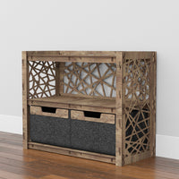 Thumbnail for Crystals Low Dresser 2 Drawers Side Table [2 LARGE BLACK BINS]