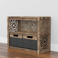 Thumbnail for Honeycomb Low Dresser 2 Drawers Side Table [2 LARGE BLACK BINS]