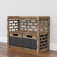 Thumbnail for Brickwall Low Dresser 2 Drawers Side Table [2 LARGE BLACK BINS]