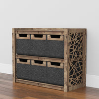 Thumbnail for Crystals Low Dresser 4 Drawers Side Table [6 SMALL BLACK BINS]