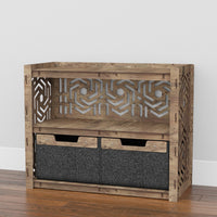 Thumbnail for Honeycomb Low Dresser 2 Drawers Side Table [2 LARGE BLACK BINS]