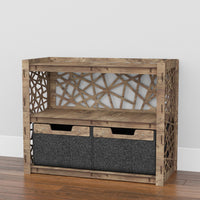 Thumbnail for Crystals Low Dresser 2 Drawers Side Table [2 LARGE BLACK BINS]