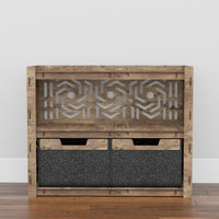 Thumbnail for Honeycomb Low Dresser 2 Drawers Side Table [2 LARGE BLACK BINS]