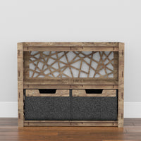 Thumbnail for Crystals Low Dresser 2 Drawers Side Table [2 LARGE BLACK BINS]