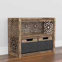 Thumbnail for Honeycomb Low Dresser 2 Drawers Side Table [2 LARGE BLACK BINS]