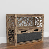 Thumbnail for Crystals Low Dresser 2 Drawers Side Table [2 LARGE BLACK BINS]