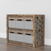 Thumbnail for Honeycomb Low Dresser 6 Drawers Side Table [6 SMALL GRAY BINS]