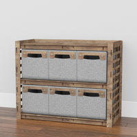 Thumbnail for Brickwall Low Dresser 6 Drawers Side Table [6 SMALL GRAY BINS]