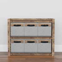 Thumbnail for Crystals Low Dresser 6 Drawers Side Table [6 SMALL GRAY BINS]