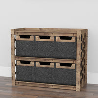 Thumbnail for Honeycomb Low Dresser 4 Drawers Side Table [6 SMALL BLACK BINS]