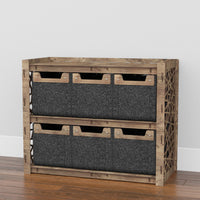 Thumbnail for Crystals Low Dresser 4 Drawers Side Table [6 SMALL BLACK BINS]