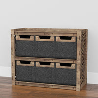 Thumbnail for Solar Low Dresser 4 Drawers Side Table [6 SMALL BLACK BINS]