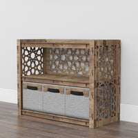 Thumbnail for Arabic Low Dresser 3 Drawers Side Table [3 SMALL GRAY BINS]