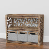 Thumbnail for Stones Low Dresser 3 Drawers Side Table [3 SMALL GRAY BINS]