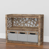 Thumbnail for Crystals Low Dresser 3 Drawers Side Table [3 SMALL GRAY BINS]