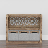 Thumbnail for Arabic Low Dresser 3 Drawers Side Table [3 SMALL GRAY BINS]