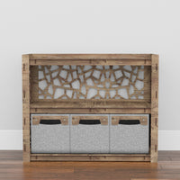 Thumbnail for Stones Low Dresser 3 Drawers Side Table [3 SMALL GRAY BINS]