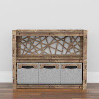 Thumbnail for Crystals Low Dresser 3 Drawers Side Table [3 SMALL GRAY BINS]