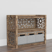 Thumbnail for Arabic Low Dresser 3 Drawers Side Table [3 SMALL GRAY BINS]