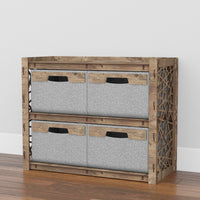 Thumbnail for Crystals Low Dresser 4 Drawers Side Table [4 LARGE GRAY BINS]