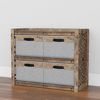 Thumbnail for Solar Low Dresser 4 Drawers Side Table [4 LARGE GRAY BINS]