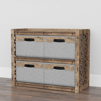 Thumbnail for Arabic Low Dresser 4 Drawers Side Table [4 LARGE GRAY BINS]