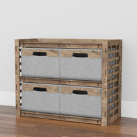 Thumbnail for Brickwall Low Dresser 4 Drawers Side Table [4 LARGE GRAY BINS]