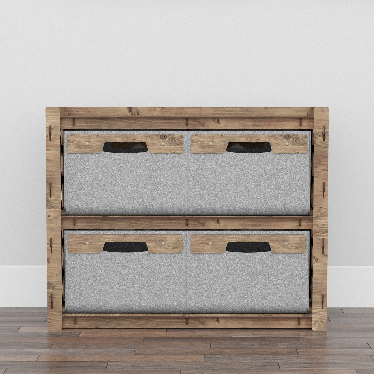 Crystals Low Dresser 4 Drawers Side Table [4 LARGE GRAY BINS] (Copy)