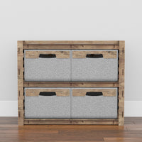 Thumbnail for Brickwall Low Dresser 4 Drawers Side Table [4 LARGE GRAY BINS]