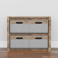 Thumbnail for Solar Low Dresser 4 Drawers Side Table [4 LARGE GRAY BINS]