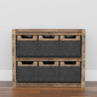 Thumbnail for Stones Low Dresser 4 Drawers Side Table [6 SMALL BLACK BINS]