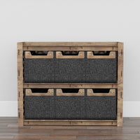 Thumbnail for Arabic Low Dresser 4 Drawers Side Table [6 SMALL BLACK BINS]