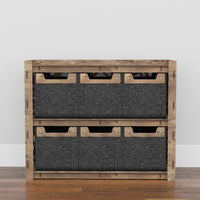 Thumbnail for Crystals Low Dresser 4 Drawers Side Table [6 SMALL BLACK BINS]