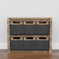 Thumbnail for Brickwall Low Dresser 4 Drawers Side Table [6 SMALL BLACK BINS]