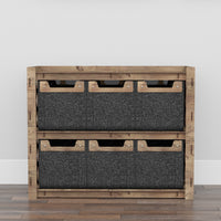 Thumbnail for Honeycomb Low Dresser 4 Drawers Side Table [6 SMALL BLACK BINS]