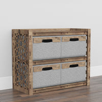 Thumbnail for Arabic Low Dresser 4 Drawers Side Table [4 LARGE GRAY BINS]